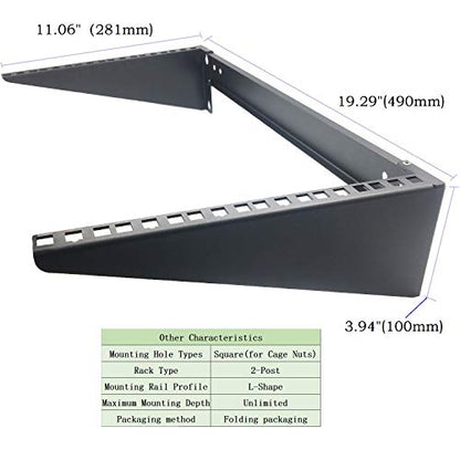 6U 19 Inches Cold Rolled Steel Wall Mountable Simple Vertical Rack and Networking Euipment Rack Including Hardware for Assembly (6U) (Pack of 2) - size: 6U (Pack of 2)