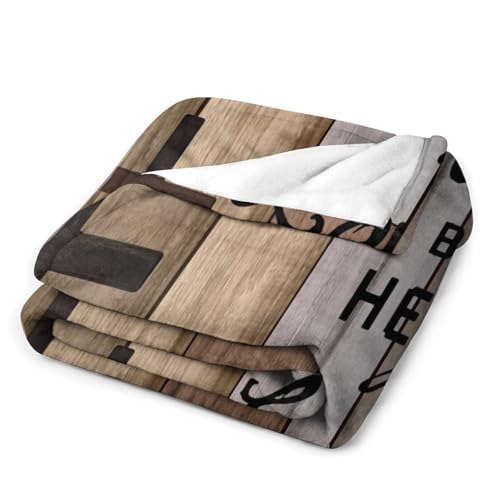 Farmhouse Wooden Throw Blanket, Rustic Christian Brown Wood Board Old Plank Bible Verse Cross Western Fuzzy Fleece Fannel Blankets for Bedroom Living Room Sofa Chair Couch Gifts, 30"x40" Inch - color: Barn-02, size: 30x40 inch