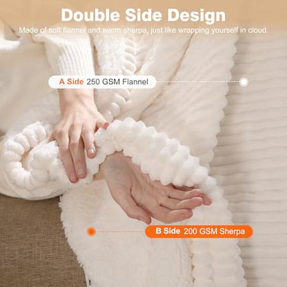 Heated Blanket Throw Electric Throw Blanket Heating Blanket Throw for Adult - color: White, size: Throw(50"x60")