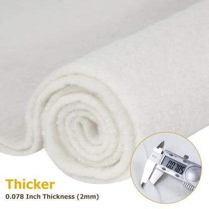 18" x 39" Wool Felt Fabric, 100% Merino Wool Felt - color: White, size: 18" x 39"