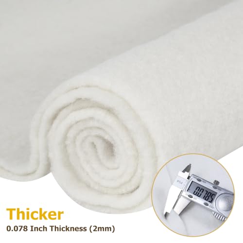 12" x 39" Wool Felt Fabric, 100% Merino Wool Felt - color: White, size: 12" x 39"