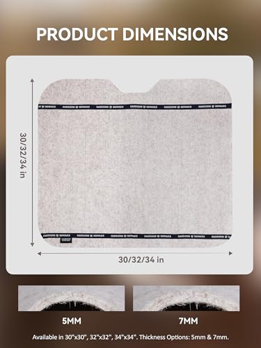 Harrison Howard Western Saddle Pad Liner 5mm/7mm Thin Wool Felt Under Saddle Pad, Shock Absorbing Sweat Barrier, Non Slip - color: Light Tan, size: 30"Lx30"W-5mm Thick