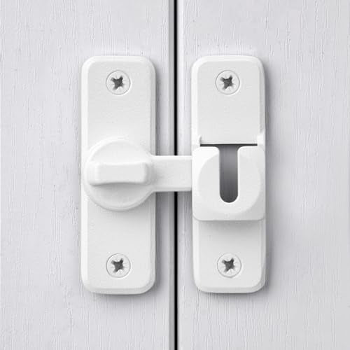 Matte White 90/180 Degree Flip Latch,Zinc Alloy Barn Door Latch - color: Matte White