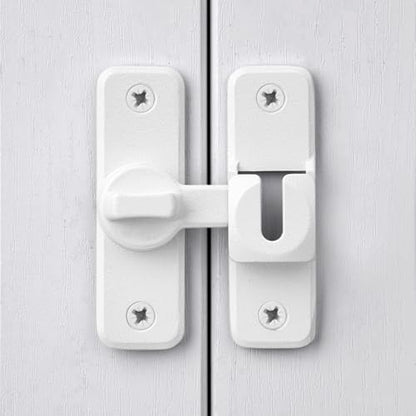 Matte White 90/180 Degree Flip Latch,Zinc Alloy Barn Door Latch - color: Matte White
