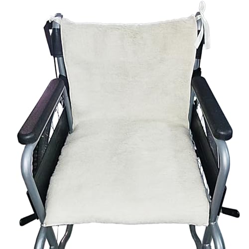 Faux Synthetic Sheepskin Bed Pad Wheelchair Blanket Wheelchair Leg Rest Pad Foot Protectant Recliner Leg Cushion Footrest Cover Foot Armrest Covers Footplate Protector(Apricot) (Seat & Backrest Pads) - size: Seat & Backrest Pads