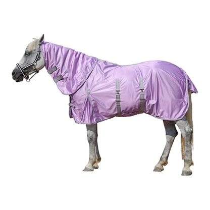 LEAFOREST Horse Fly Sheet with Neck Cover & Belly Band Mesh UV Protection - size: 72 IN