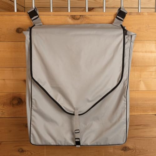 Schneiders Supreme Stall Front Large Horsewear Bag II | Durable 600D Polyester | Teflon Coated | Removable Plexiglass Bottom | Portable & Easy to Hang | Color Gray - color: Gray
