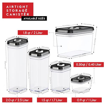 DWËLLZA KITCHEN Set of 6 Mini Airtight Food Storage Containers with Lids - Clear Plastic Small Pantry Containers for Spices, Candy, Nuts, Coffee or Tea, BPA-Free, Keeps Food Fresh & Dry - color: 05 - 0.3 liter (Set of 6)