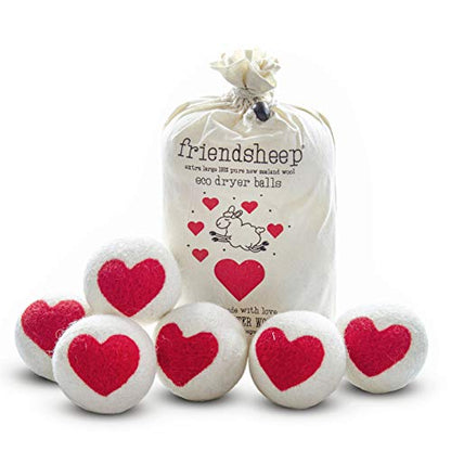 Friendsheep Wool Dryer Balls, Organic Reusable Fabric Softener Alternative for Laundry, Handmade, Fair Trade, Hypoallergenic, Eco-Friendly, Plastic-Free (6 Pack XL – One Love) | Reusable fabric softener alternative Organic wool, handmade, fair trade, hypo