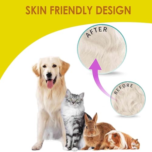 2 Pack Flea Lice Comb, Stainless Steel Grooming Combs with Rounded Teeth, Professional Tear Stain Remover, Dematting Tool for Small, Medium & Large Furry Friends