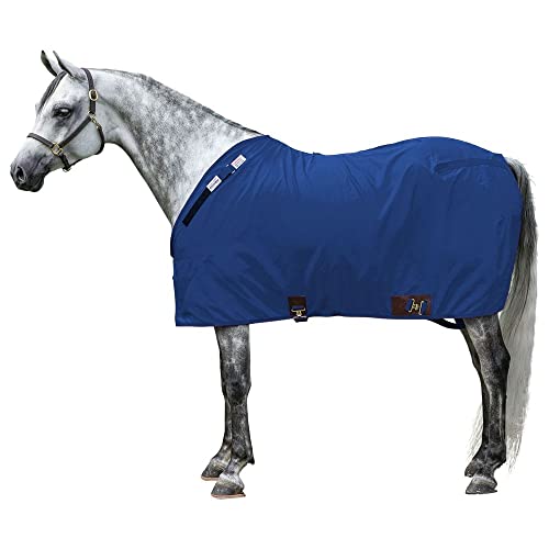 Dura-Nylon Horse Stable Sheet | Ultimate Comfort & Protection Horse Sheet | Keeps Coats Smooth & Shiny - color: Navy, size: Horse Size 72, style: Cutback | Closed Front | Legstrap