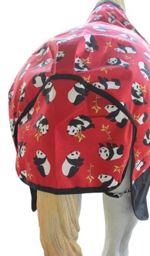 Challenger 1200D Turnout Waterproof Rain Light-Weight Sheet Plaid Horse Blanket 3EE10G - color: Panda Print, size: 76 inches