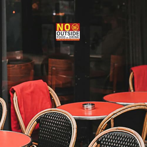 WADORN 10 Sheets No Outside Food or Drink Sign Stickers, Waterproof No Outside Food Allowed Vinyl Decal No Food or Drink Permitted Label for Business Restaurant Bar Store Office 7.08x5.12 Inch - style: NO Outside Food Or Drink