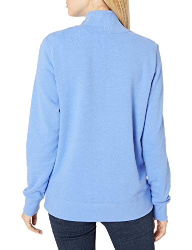 Amazon Essentials Women's Long-Sleeve Fleece Quarter-Zip Pullover Sweatshirt, Kangaroo Pocket (Available in Plus Size) - color: Blue Heather, size: Small