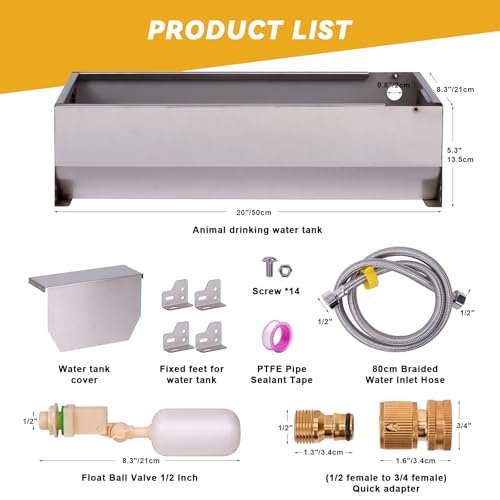 Automatic Livestock Water Trough Large Capacity Outdoor 2 Gallon - size: 2 Gallons