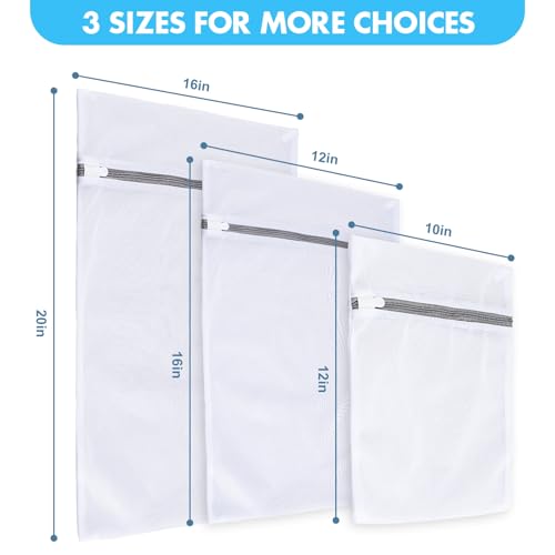Mesh Laundry Bags for Delicates, 3 Pack Laundry Bags Mesh Wash Bags in 3 Sizes(1 Large, 1 Medium, 1 Small), Durable and Gentle Lingerie Bags for Washing Delicates, Garment Bag for Washing Machine - style: Fine Mesh