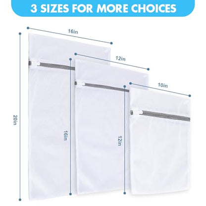 Mesh Laundry Bags for Delicates, 3 Pack Laundry Bags Mesh Wash Bags in 3 Sizes(1 Large, 1 Medium, 1 Small), Durable and Gentle Lingerie Bags for Washing Delicates, Garment Bag for Washing Machine - style: Fine Mesh