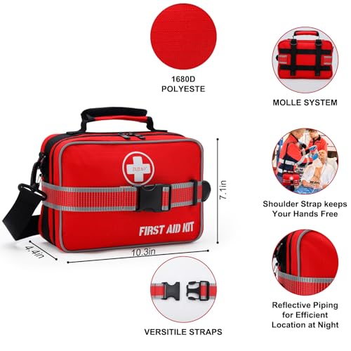 Large 430-Piece Emergency First Aid Kit for Home, Car, Camping - size: Large