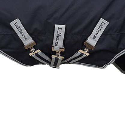 LeMieux Arika Featherweight 0g Turnout Blanket - 900Denier Breathable Waterproof Outer - Detachable Neck Included - Navy - 78" - size: 78"