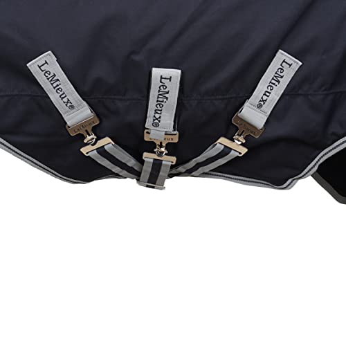 LeMieux Arika Featherweight 0g Turnout Blanket - 900Denier Breathable Waterproof Outer - Detachable Neck Included - Navy - 81" - size: 81"