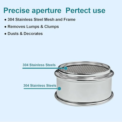 Full 304 Stainless Steel Mesh Sieve Screen, LVDALAB 14 Mesh(1.43mm) Aperture, 2.4inch(6CM) Dia Standard Sample Analysis Test Sieves Sifters Strainer for Industrial Laboratory Homes - size: 14 Mesh(1.43mm)/Ф2.4in(6CM)