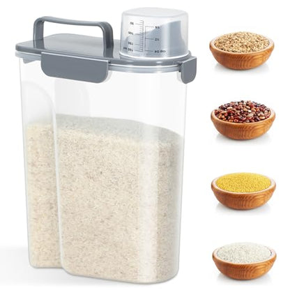 Airtight 10 Lbs Rice Storage Container Pet Dog Cat Food Holder 5 Lbs - Grey - color: Grey-10L