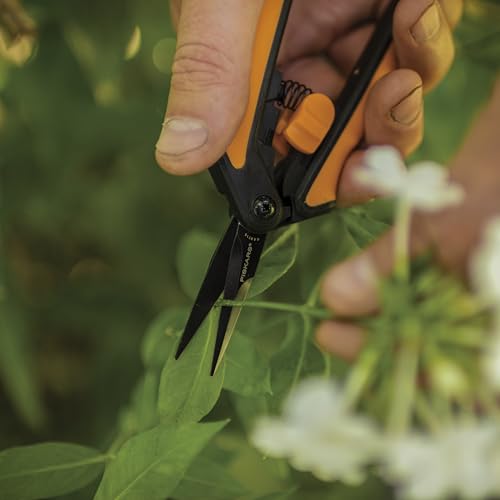 Fiskars 6" Non-Stick Pruning Snips, Resin-Resistant Garden Scissors, 2-Pack | Garden Shears for Weeds, Flower Buds & Small Plants, Steel Blades Stay Sharp, Easy Action Spring, SoftGrip Handles - style: Non-Stick Snips (2-Pack)