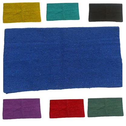Majestic Ally Solid Color 34"x 36" Traditional Acrylic Saddle Blanket with Hemline Edges-3.7 lbs (Royal Blue) - color: Royal Blue