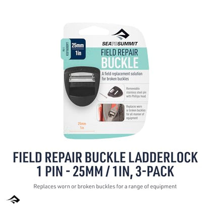 Sea to Summit Field Repair Buckle, Ladderlock 1 Pin - 25mm / 1in, 3-Pack