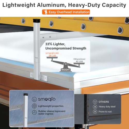 Trailer Ladder Rack Aluminium, Roof Rack for Enclosed Open Trailer - color: Silver