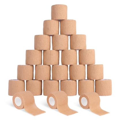 Self Adhesive Bandage Wrap 24 Pack 2" x 5 Yards, Beige