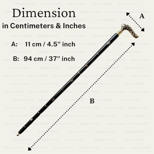 Brass Handle Victorian Telescope Foldable Wooden Walking Stick Cane Ideal Vintage Gift Men Women Father/Mother - style: Black Victorian