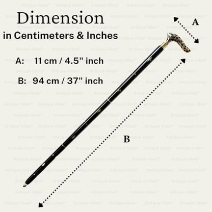 Brass Handle Victorian Telescope Foldable Wooden Walking Stick Cane Ideal Vintage Gift Men Women Father/Mother - style: Black Victorian