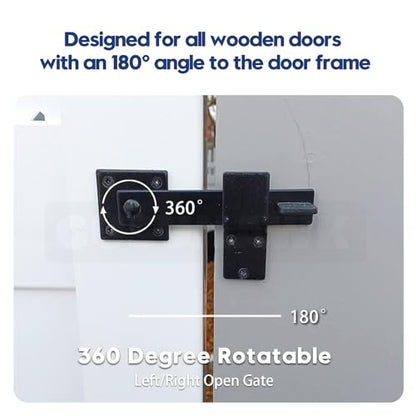2 Pack Heavy Duty Barn Door Latch, Gate Latch for Wooden Fence