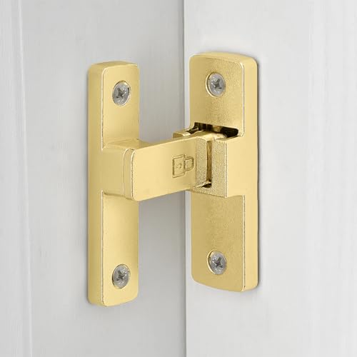 Gold 90 Degree Zinc Alloy Barn Door Latch, Flip Gate Lock - color: Gold_90 Degree