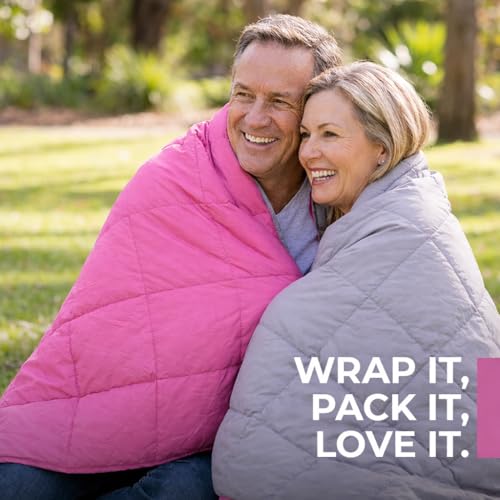 Puffy Blanket for Cold Weather - Down Camping Blanket with Sustainable Insulation, Lightweight & Warm Outdoor Camping Quilt, Water-Resistant, Compact & Packable
