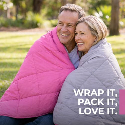 Puffy Blanket for Cold Weather - Down Camping Blanket with Sustainable Insulation, Lightweight & Warm Outdoor Camping Quilt, Water-Resistant, Compact & Packable