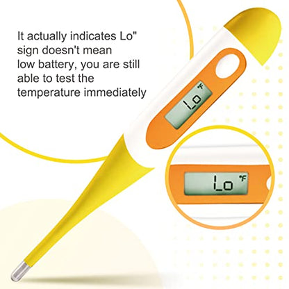 Easy@Home Digital Oral Thermometer for Fever Adults: Rectal, Underarm & Mouth, Accurate & Fast, Body Medical Temperature Thermometer for Baby Kids & Adult, EMT-021N-Yellow