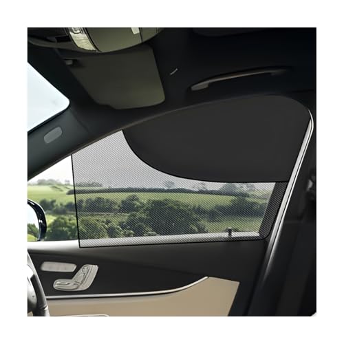 2 PCS Car Window Shades, Half Blackout & Half See Through Magnetic Auto Front Side Window Sunshade, Breathable Mesh Screen Front Windows Sun Protection Cover for Car Truck SUV - color: Front Window