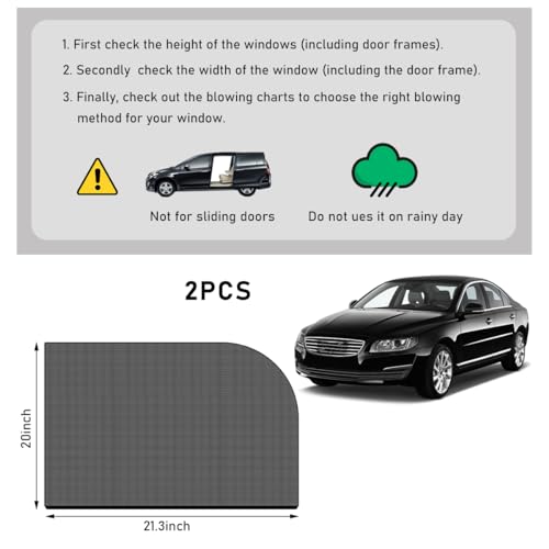 povtii 2 PCS Car Window Shades, Breathable Mesh Side Window Sun Shade Blocker for Privacy Blackout, Auto Window Screen UV Protection Cover for Baby Family Pet, Car Accessories (Rear 20.1"21.3") - color: Car Rear 20.1"×21.3"