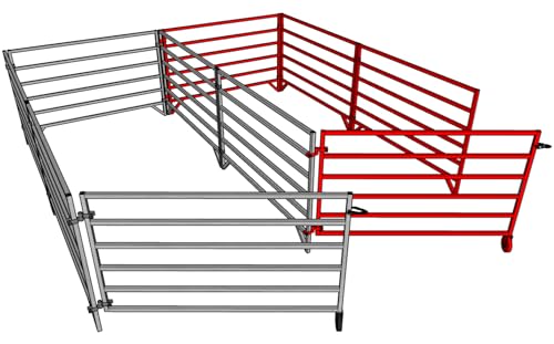 Aluminum 5 FT X 10 FT 6 Rail 40" Tall Sheep & Goat ADD-ON STALL KIT Panel Pen