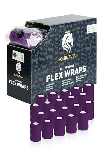 Equinavia 20 Pack Self Adhesive Bandage Wrap, 4 Inch Vet Wrap for Horses - color: Purple