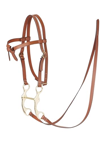 LeMieux Hobby Horse Western Bridle - Tan - Soft Leather with Metal Shank Bit - Fully Adjustable - Suitable for Ages 3+