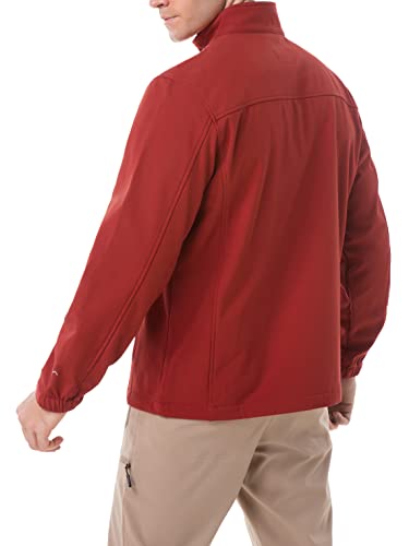 TRAILSIDE SUPPLY CO. Men's Softshell Jacket Fleece Lined Windbreaker,Lightweight Water Resistant Winter Coat - color: Red Jasper (022), size: Large