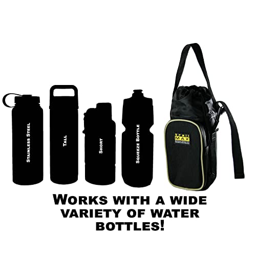 TrailMax 500 Series Water Bottle Horse Saddle Bag; Insulated & Padded Drink Holder; Western & Endurance Saddle Water Carrier; Saddlebag w/ 1 Liter Stainless Steel Water Bottle; Glacier Blue & Frost