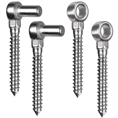 Insaga Cast 304 Stainless Steel Heavy Duty Gate Hinges, 2Pack Gate Hinges Heavy Duty, M12 Hook and Eye Hinges, Partial Thread Gate Bolt Hook, Wood Gate Hinge for Farm, Fence Gates - color: M12 Hook and Eye Hinge-2Pair