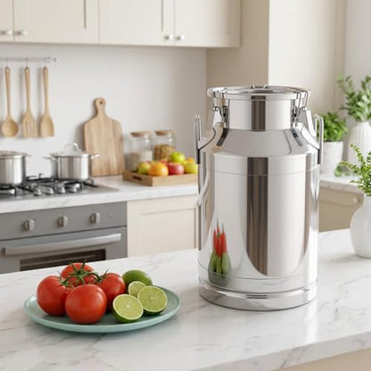 10.5 Gallon Stainless Steel Milk Can 40L Milk Jug | Food-grade Stainless Steel Container, Milk Bucket, Water Jug, Silicone Sealed Lid, Heavy Duty - size: 40 L/10.5 Gallon