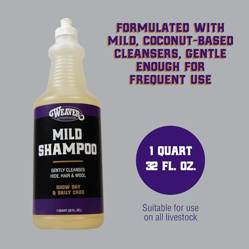 Weaver Livestock Mild Shampoo, Gentle, Effective Coconut-Based Hide, Hair and Wool Shampoo, Daily Use, Cattle Show Supplies