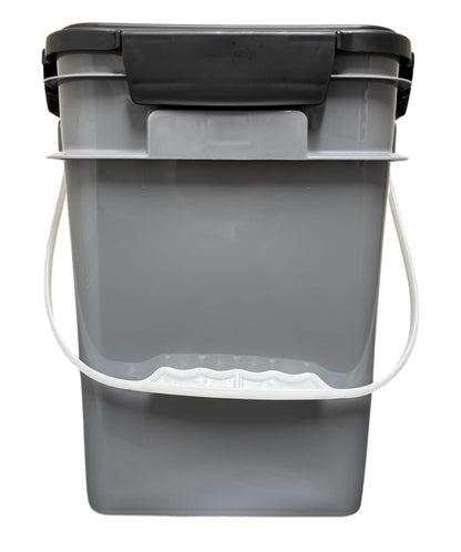 House Naturals 4 Gallon Square Food Grade Plastic Bucket with Lid, Made in USA (Pack of 2) BPA Free (Grey) - color: Gray