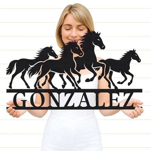 Custom Horse Property Metal Sign – Personalized Ranch Entry Plaque for Outdoor Wall, Fence or Barn Door, Great for Farmhouse or Rural Homeowners - color: Horse Sign #14